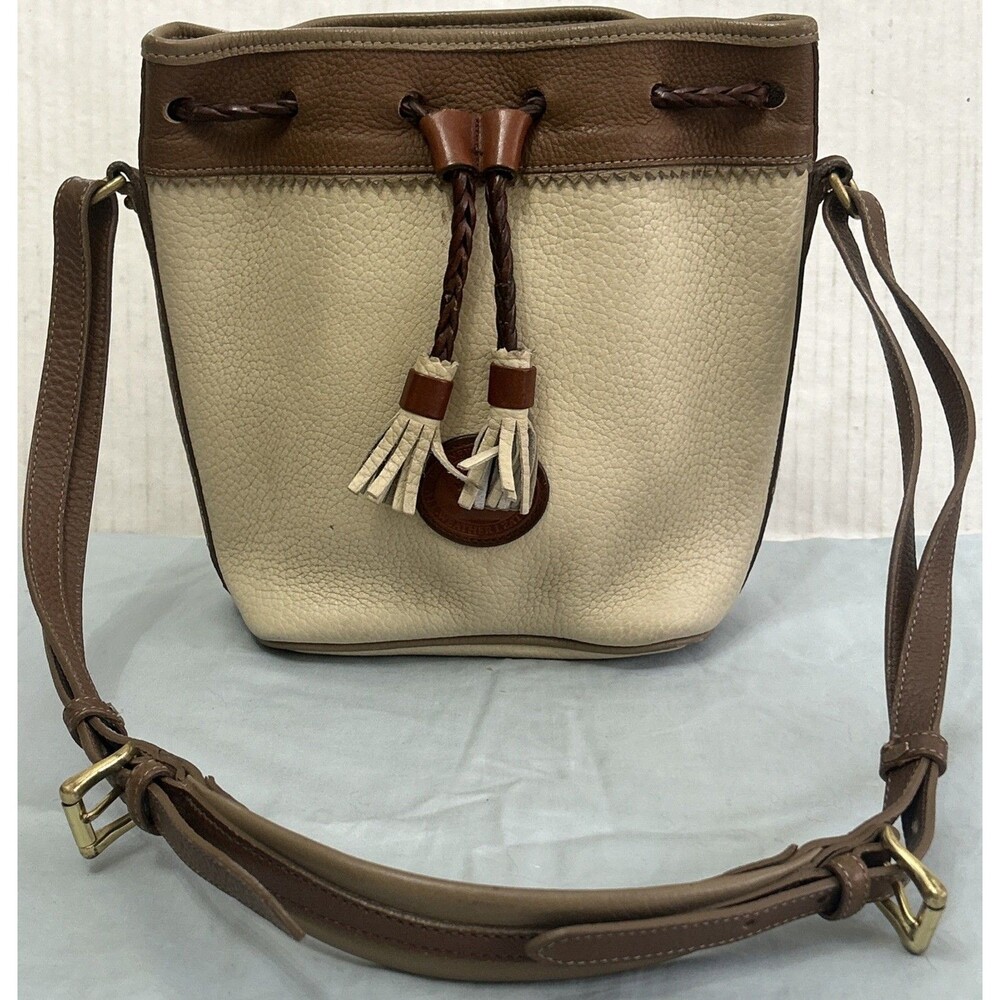Dooney & Bourke 90s Teton Drawstring, Bone/Dk Taupe/Mushroom Small Bucket Purse